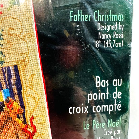 Rare Bucilla Father Christmas Stocking Kit - New/Sealed (2001) - Picture 4 of 9